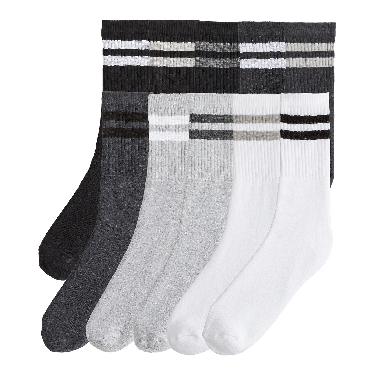 COLEÇÃO LA REDOUTE<br>Conjunto de 10 pares de meias esportivas