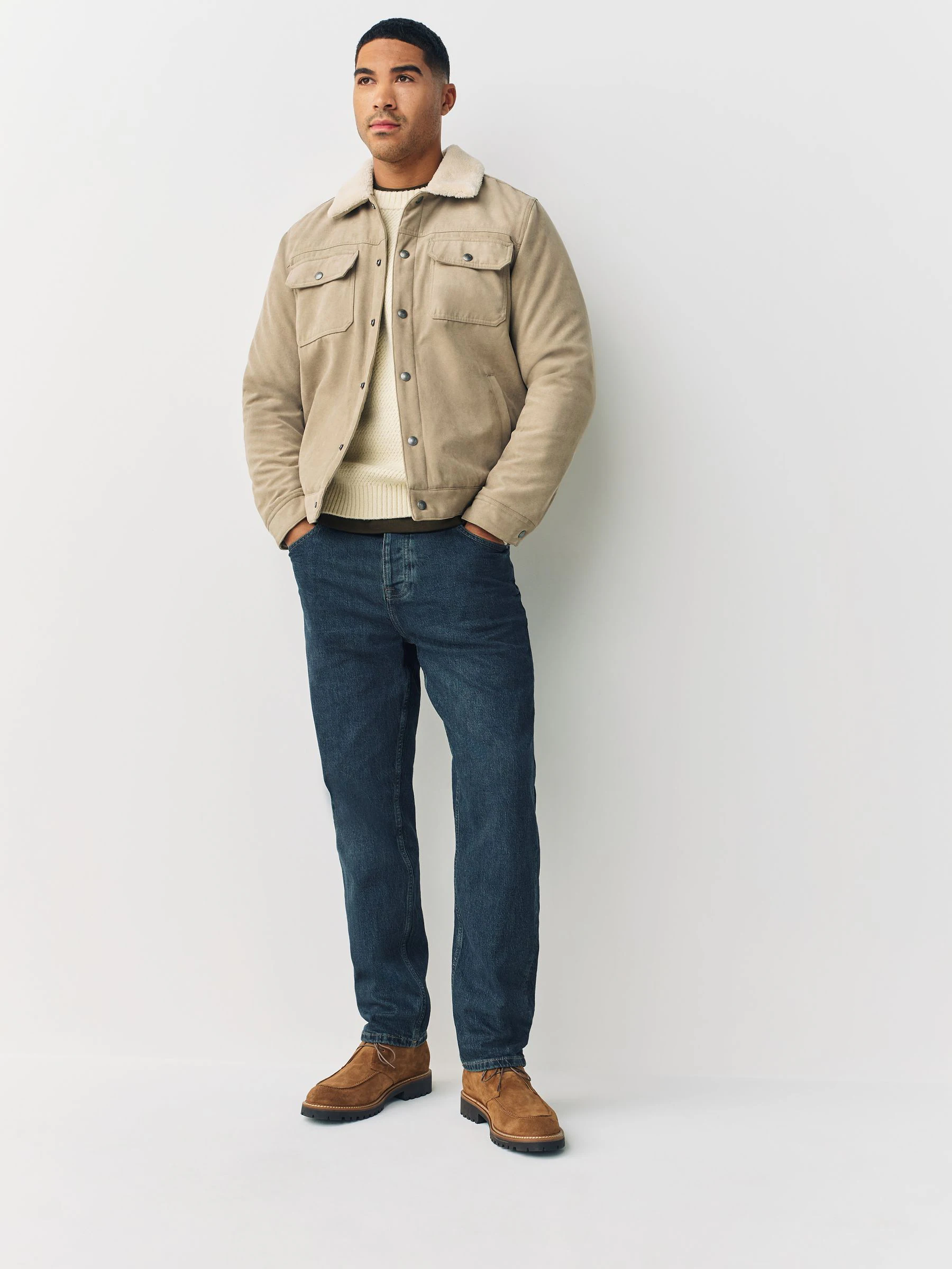 Vintage getint blauw - Standaard toelopende pasvorm - Vintage wash denim jeans