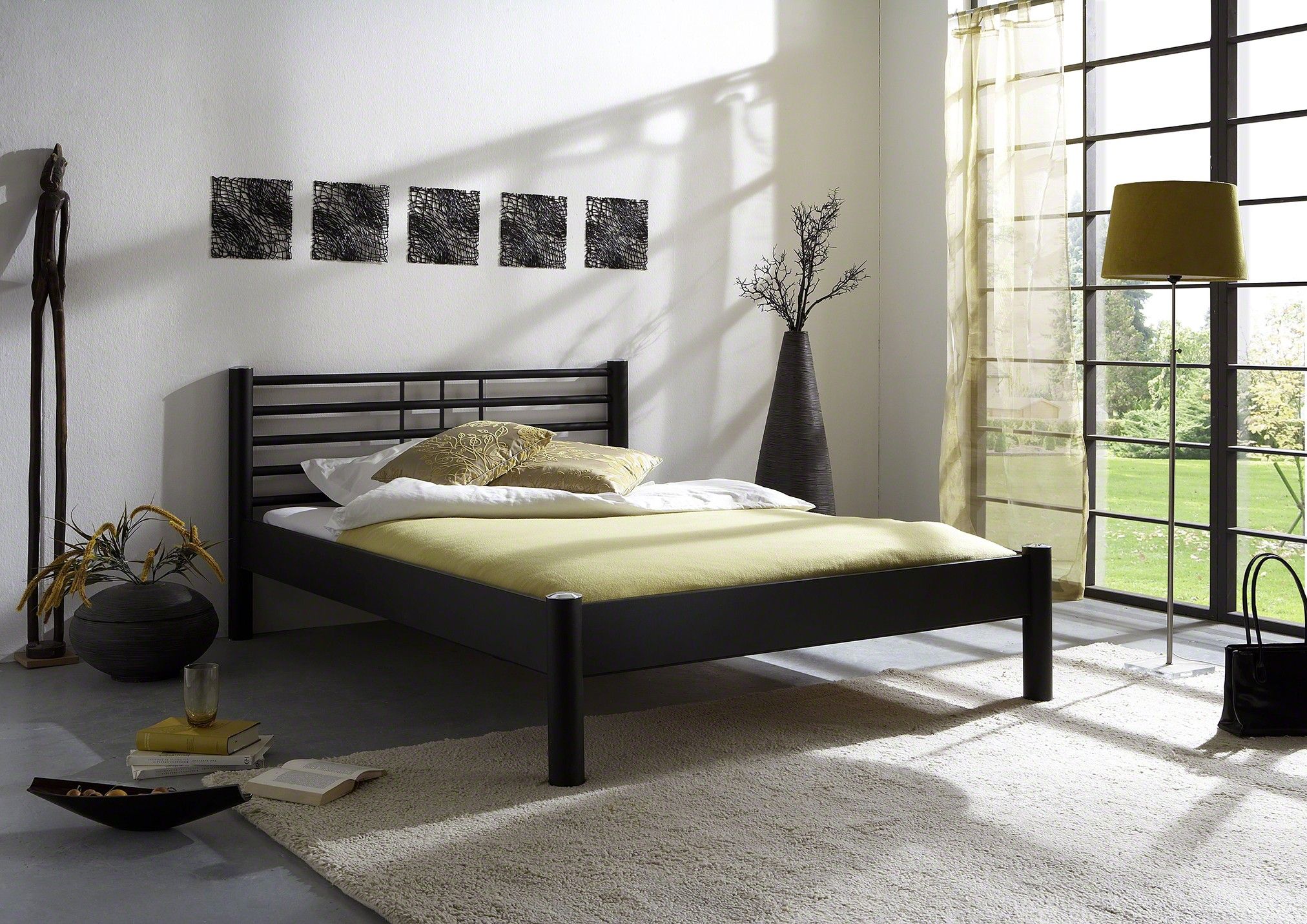 Metallbett Mercury 120 x 220 cm Metall Schwarz struktur
