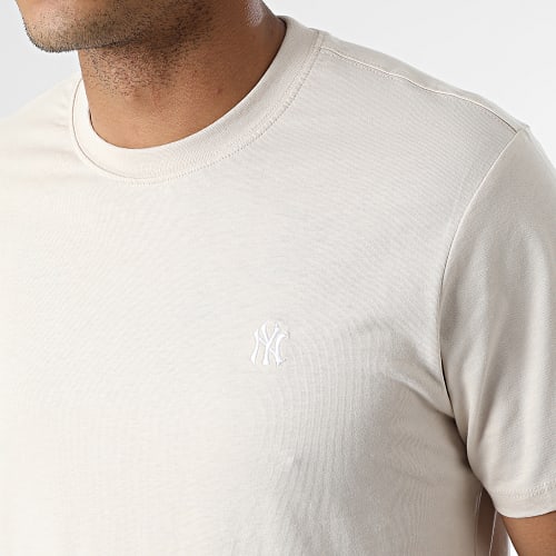 Tee Shirt New York Yankees Base Runner Embroidery Echo Beige
