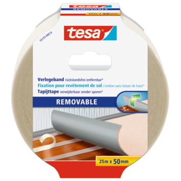 Tesa tapijttape verwijderbaar wit 25 m x 50 mm