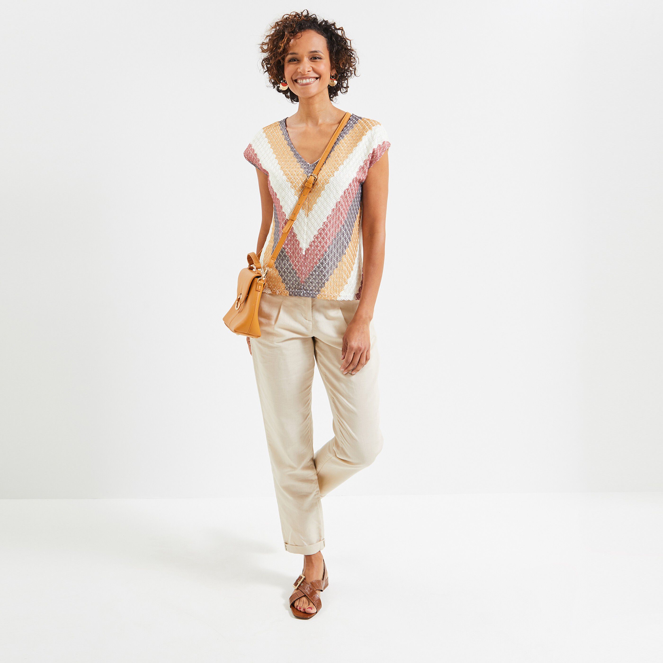 Tshirt crochet femme - ECRU