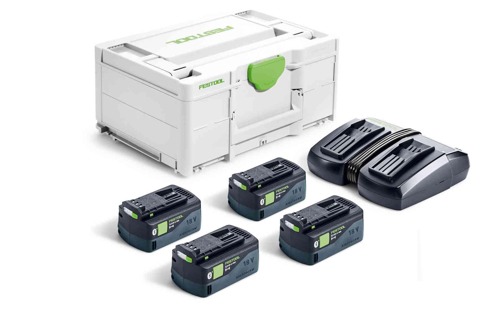 Energie-Set SYS 18 V 4x5.0/TCL 6 DUO<br>Set mit vier 18 V 5.0 Ah Akkus und einem Dual-Ladegerät