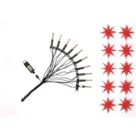 Herrnhuter Sterne 50430 Sternenkette A1s rot, 10 Sterne ø 13cm, mit LED