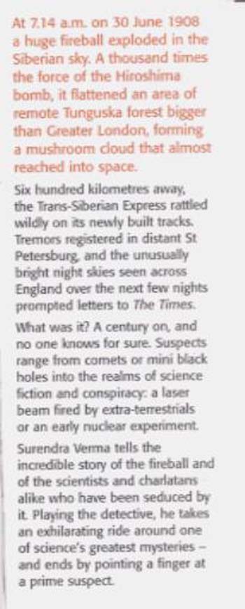 Tunguska Fireball: Solving One of the Great Mysteries of the 20th Century (Hardback)