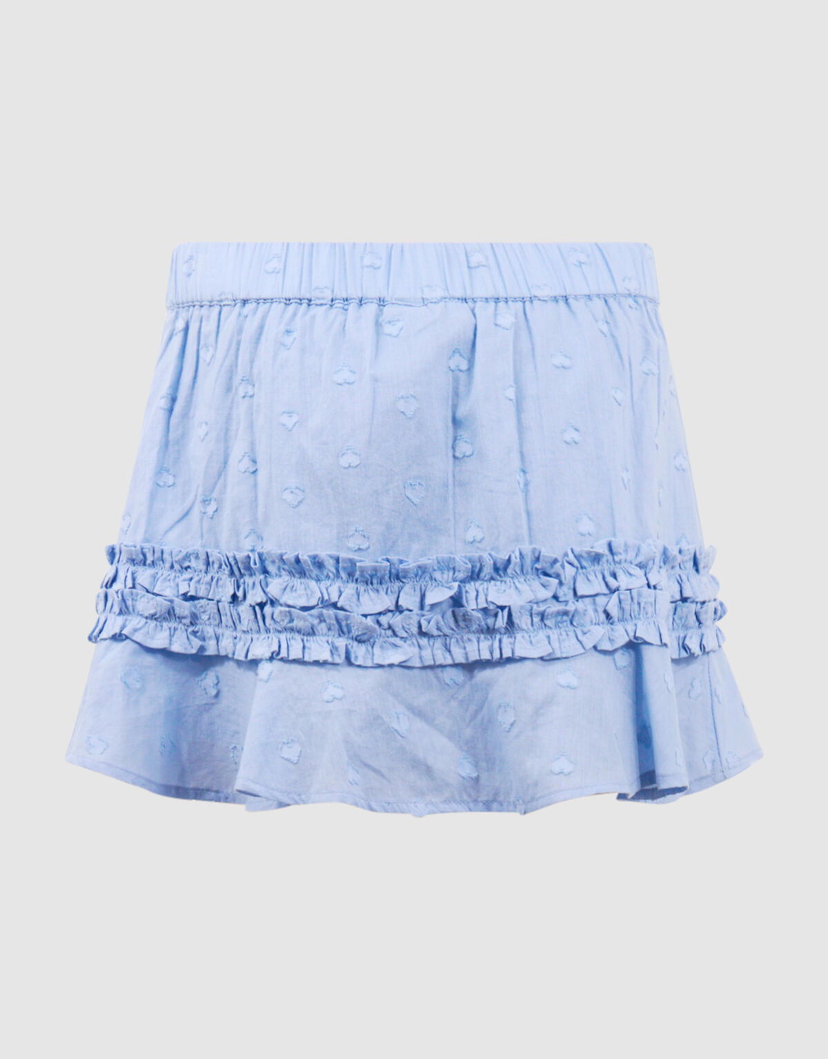 Ruffle Heart Mini Rok Lichtblauw