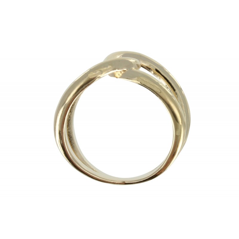 Bague Plaqué Or Deux Gouttes Entrelacées