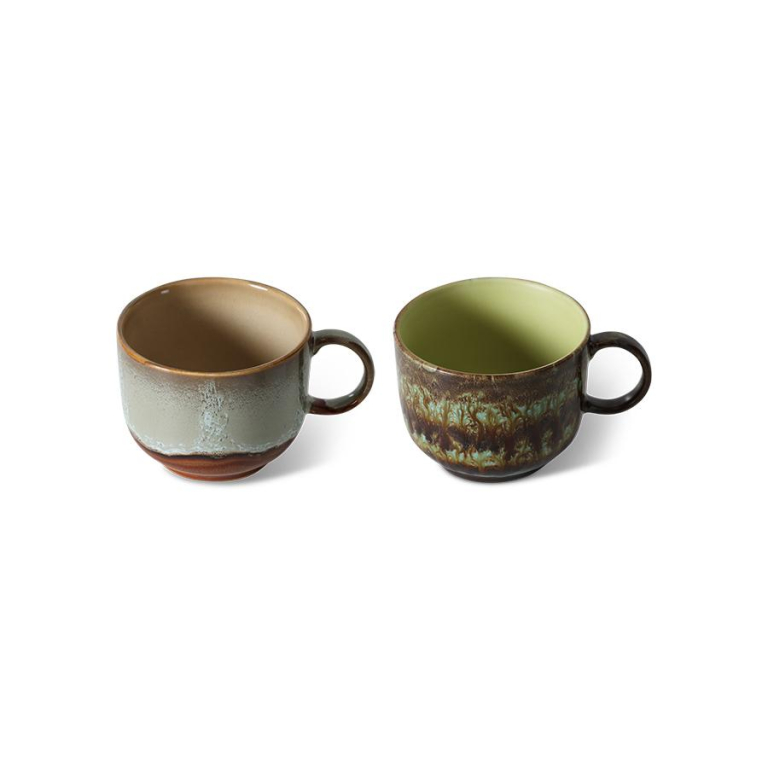 HKliving 70's Ceramic thee mok set van 2 Vesper