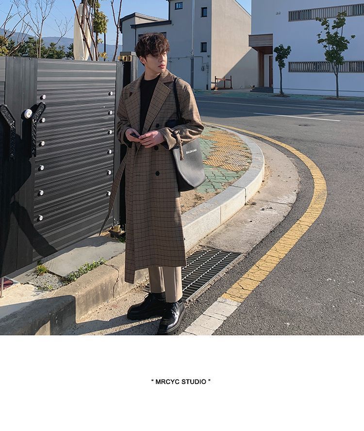 MRCYC - Geruite trenchcoat met dubbele rij knopen