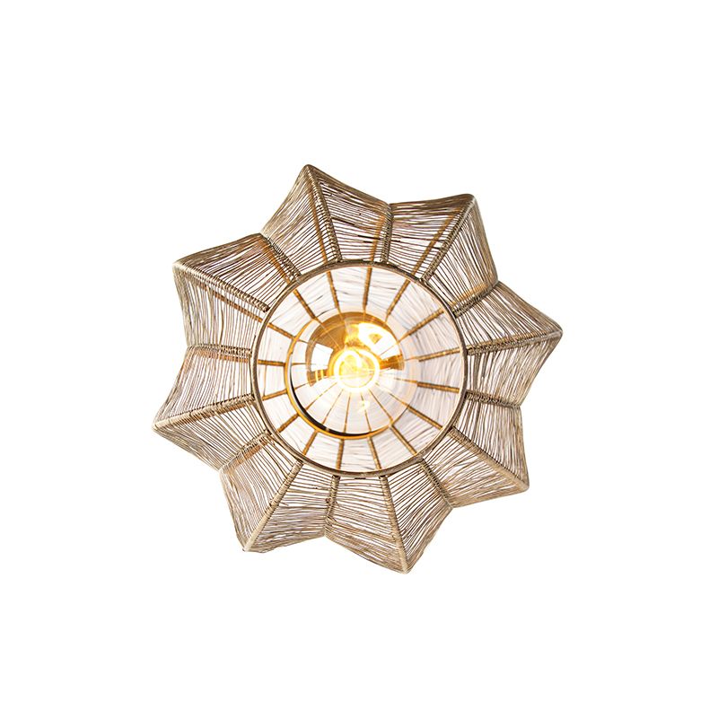 Industriële plafondlamp brons met zwart - Dong