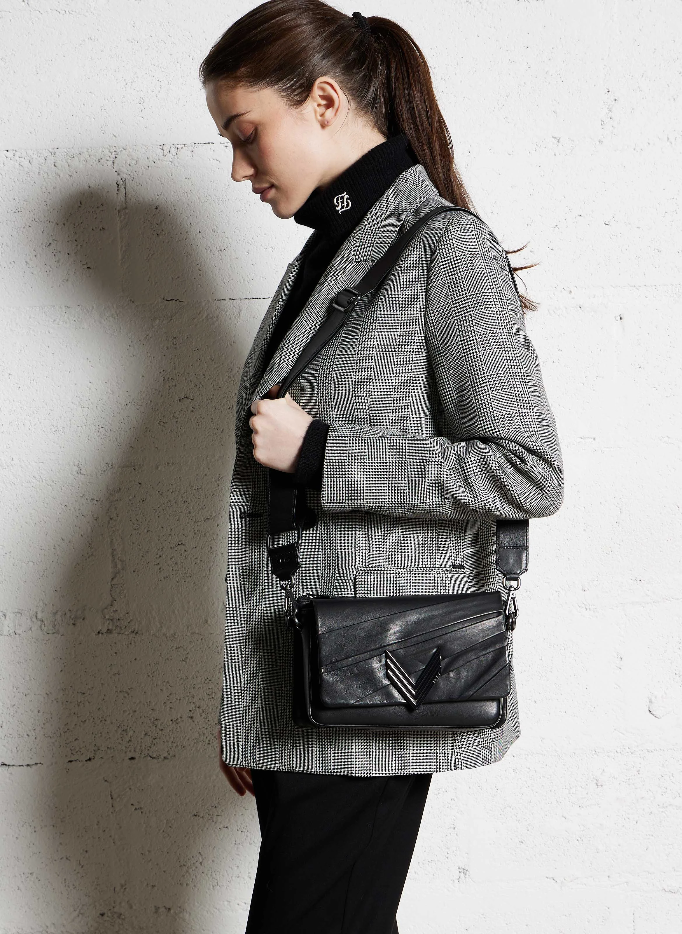 111 - Sac bandoulière en cuir | Noir