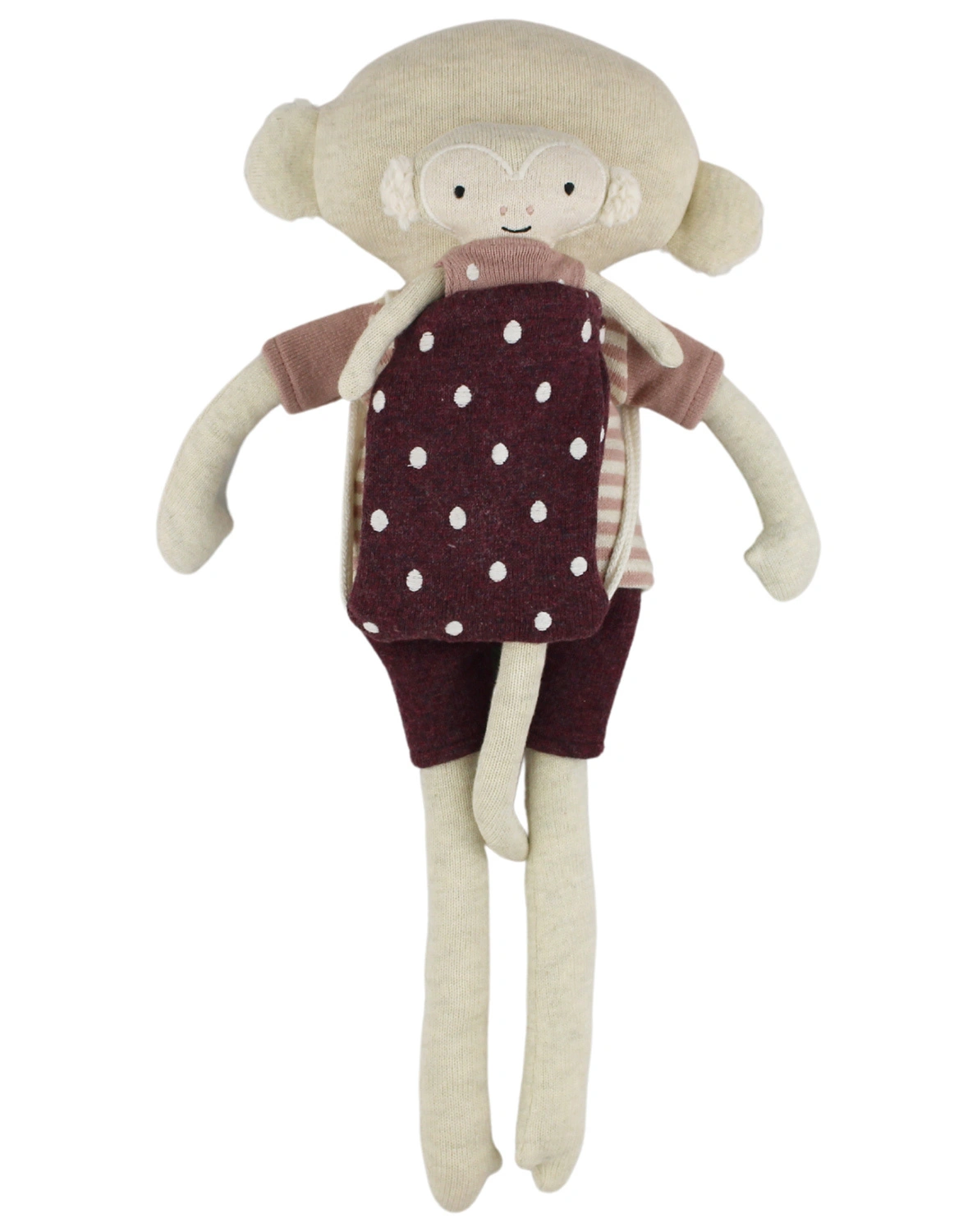 Kuscheltier AFFE MIT BABY (60cm) in rot/aubergine