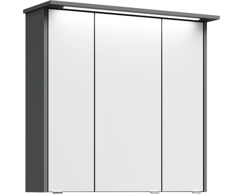 Pelipal xpressline 3261 spiegelkast, 75 x 16 x 72 cm, grijs, 3-deurs, LED