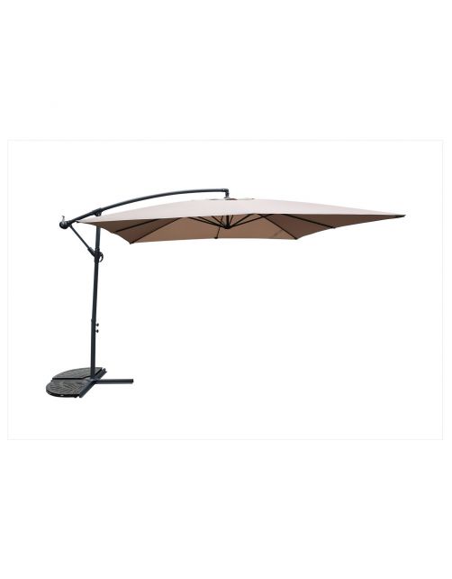 Bestgarden Zweefparasol Aluminium Vierkant - Tuinmeubelen - 300x300 cm Taupe