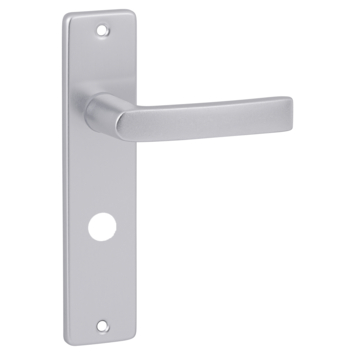 Karwei deurkruk set Blok recht schild vrij-bezet sluiting 63/8 mm aluminium