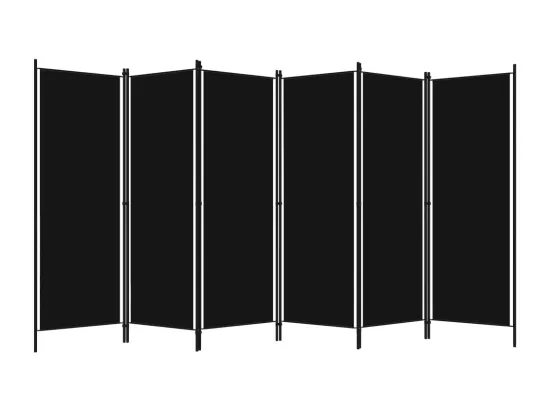 Cloison de séparation 6 panneaux Noir 300x180 cm