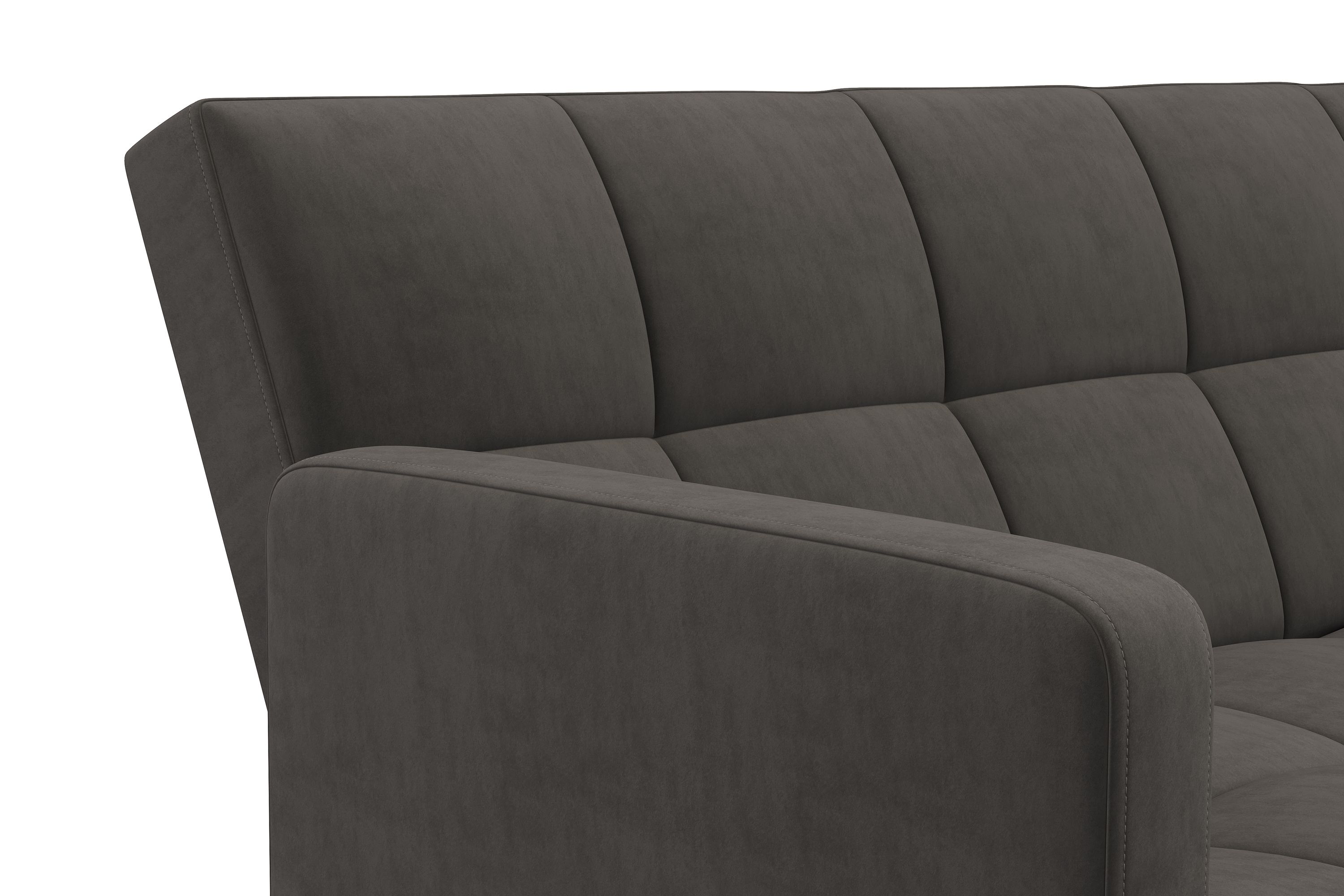 Schlafsofa Samt CALVIN anthrazit
