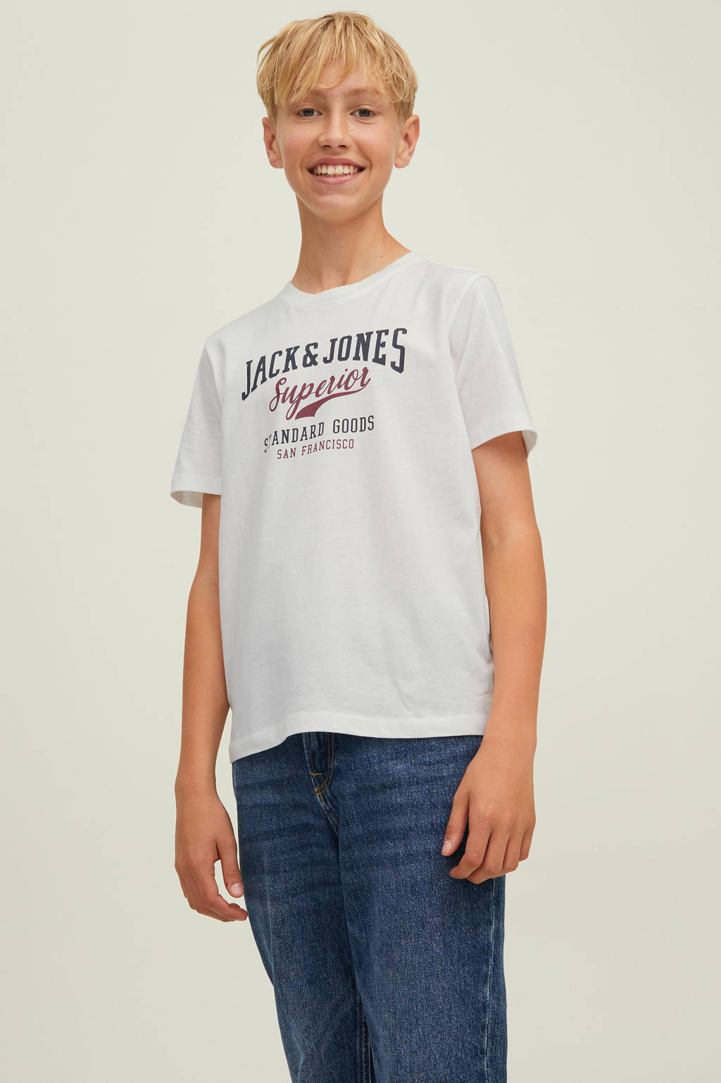 JACK & JONES T-shirt JJELOGO met logo wit