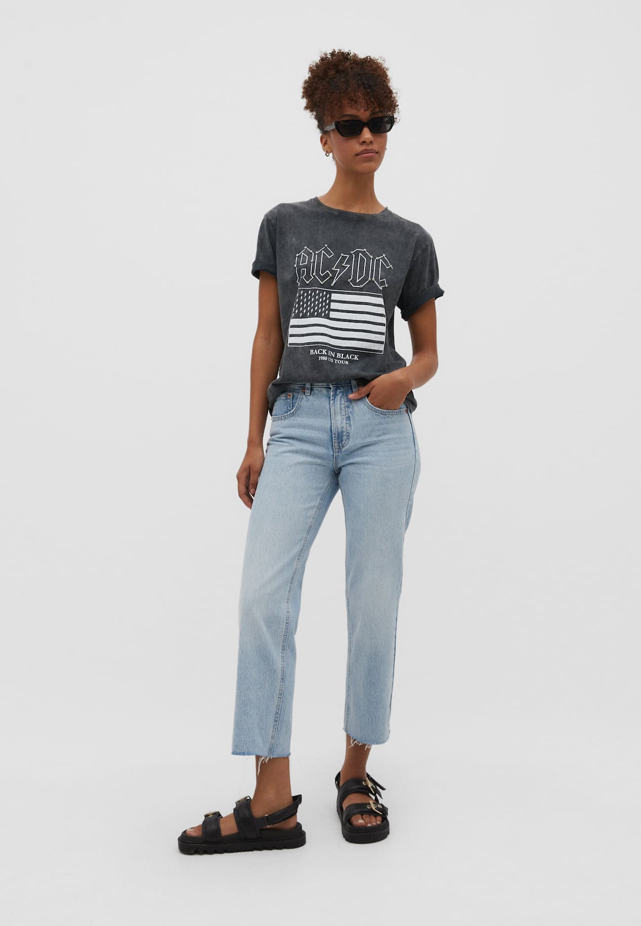 Camiseta licenciada do AC/DC com strass