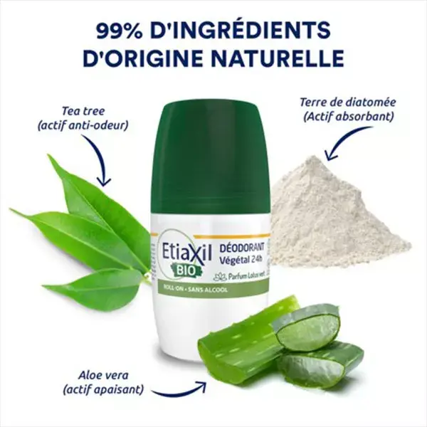 Desodorante Roll-On Orgânico à Base de Plantas Etiaxil 24h 50ml