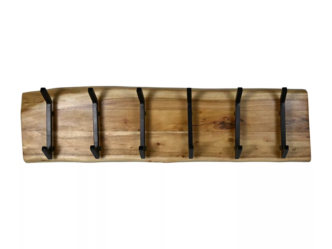 Soho Live Edge - Porte-manteaux - Bois d'acacia/métal - Coloris Naturel - 100x13x25 cm
