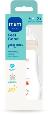 MAM Feel Good Tåteflaske Glass 260 ml, Neutral