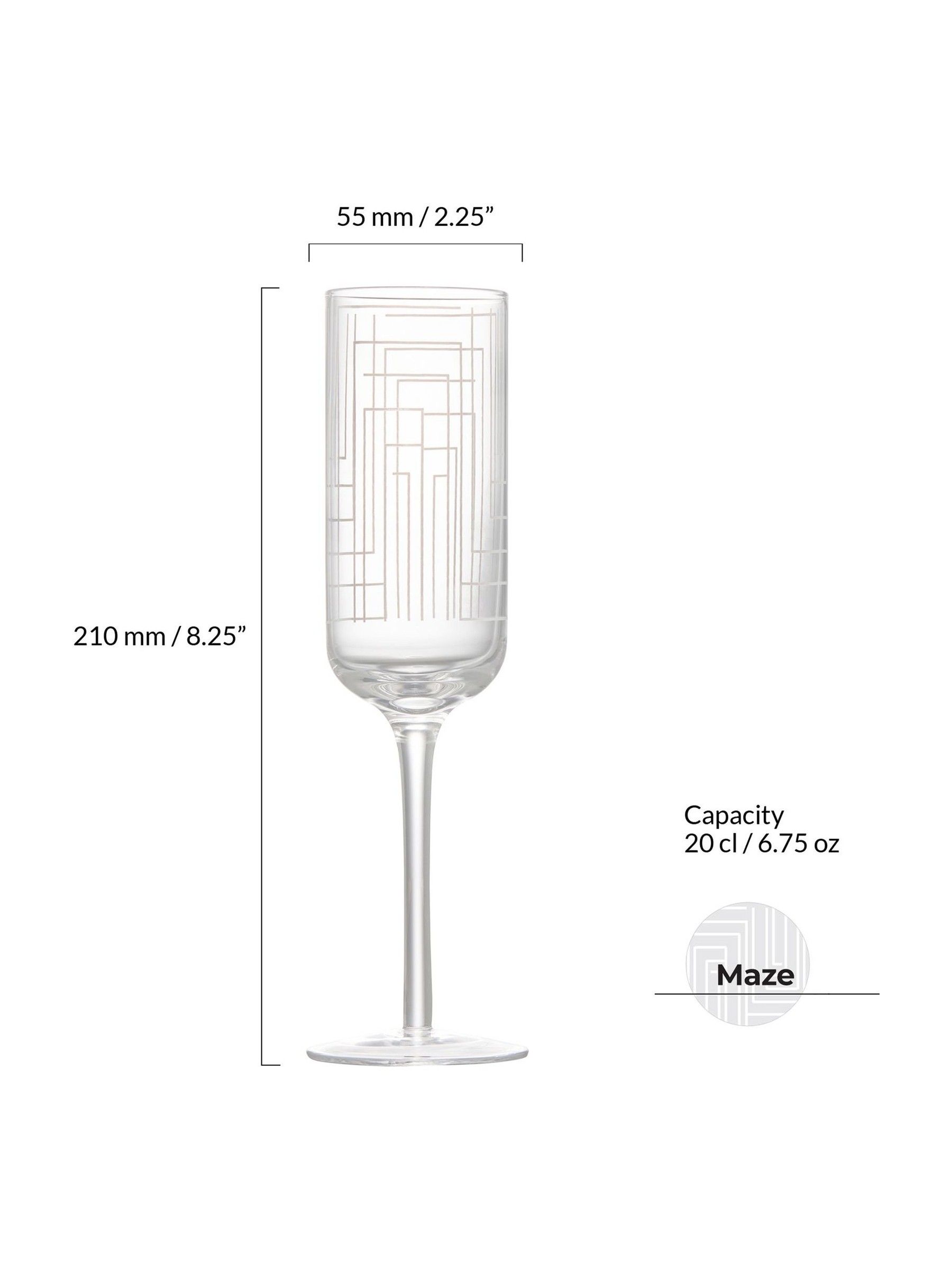 Anton Studio Designs set van 2 Maze champagneflûtes