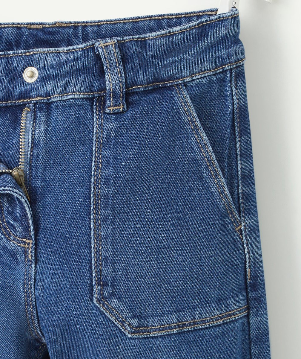 PANTALON WIDELEG CARGO FILLE EN DENIM BLEU LOW IMPACT