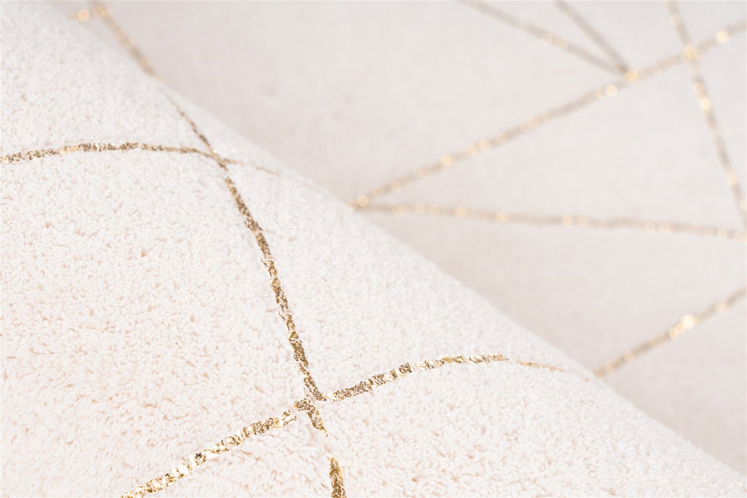 Kortpolig vloerkleed Majestique Crème / Goud Modern 80 x 150 cm