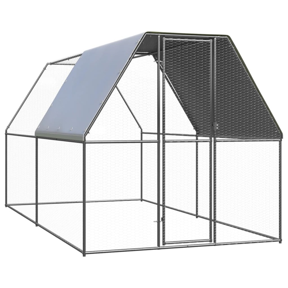 Poulailler d'extérieur 2x4x2 m acier galvanisé