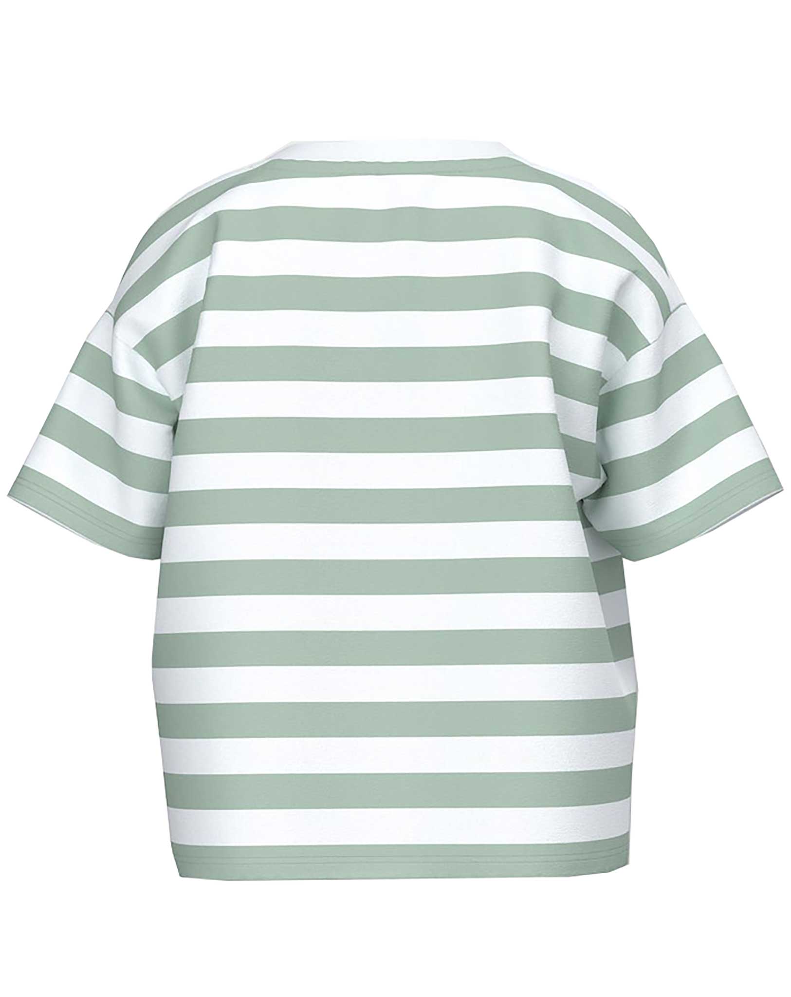 T-Shirt NKFVITANNI BOXY STRIPES in silt green