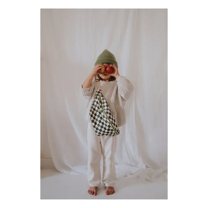 Rose in April Sac banane Check | Vert kaki