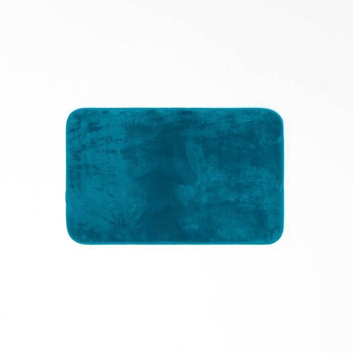 TAPIS RECTANGLE 50X80CM FLANELLE UNIE FLANOU BLEU
