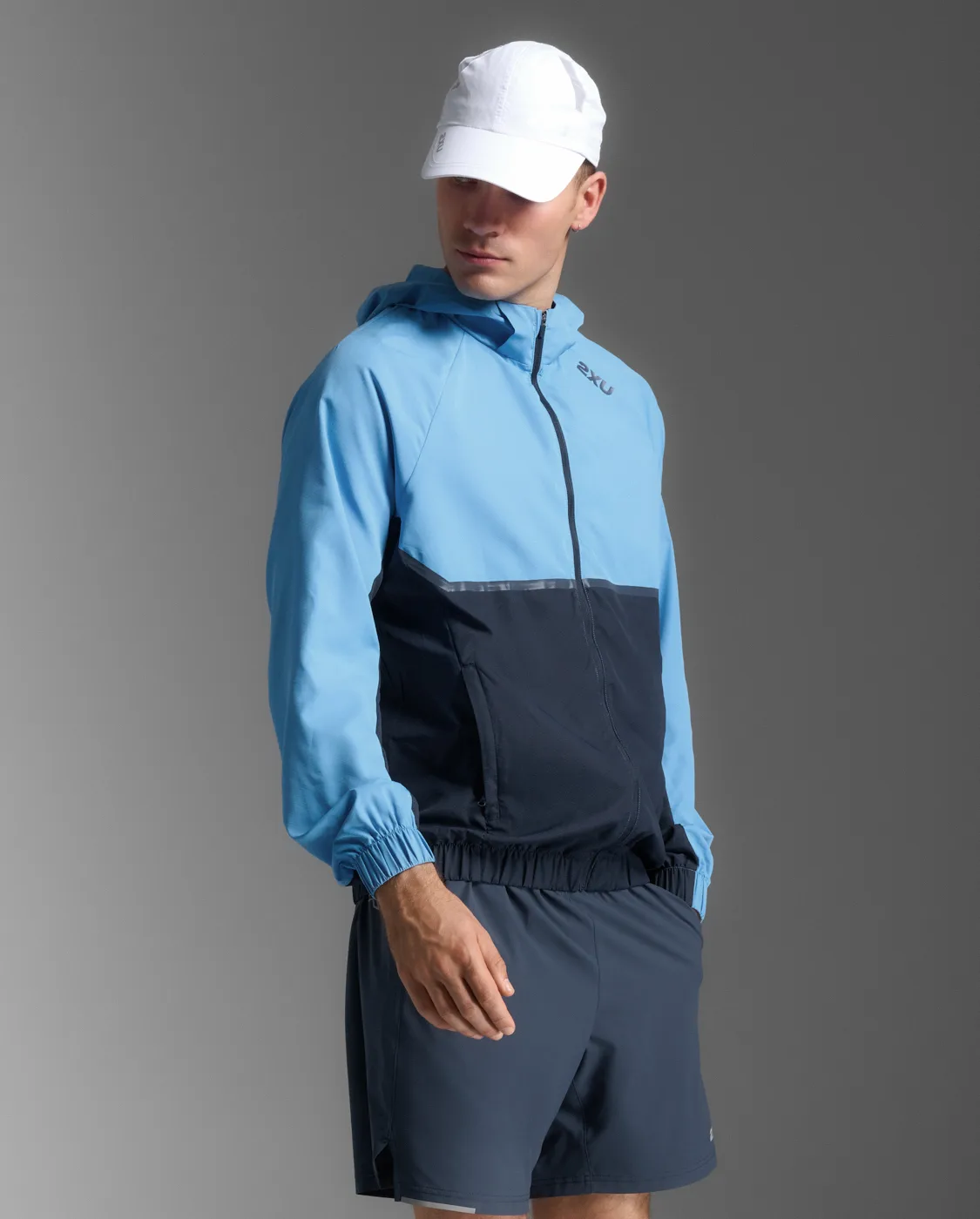 2XU Aero Hex Windbreaker Azure Blue/midnight