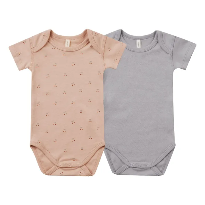 Quincy Mae Lot 2 Bodies Cerises | Rose poudré