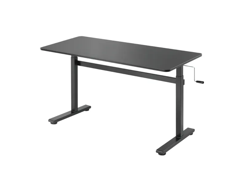LogiLink EO0027, Lige, Rektangulær form, Spånplader, Aluminium, Stål, Hjemmekontor, Kontor, Sort