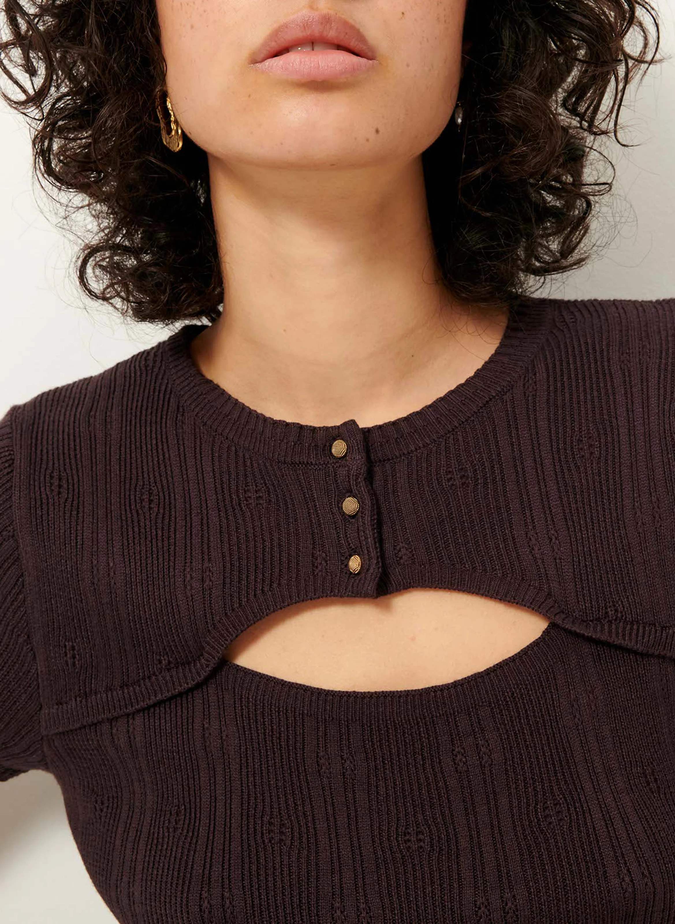 SHANTI - Pull col rond ajusté | Violet