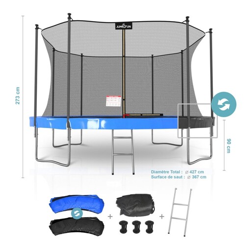 Cama elástica clássica Jump4fun Ø 427 cm - 14 pés