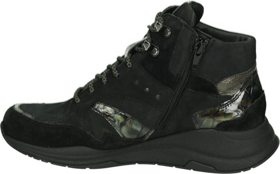 Durea 9755~K~~~~~~~~~~~~~~~~~~~~~~~~ Hoge sneakersVeterlaarzenDames veterschoenenDames sneakersHalf-hoge schoenen Zwart