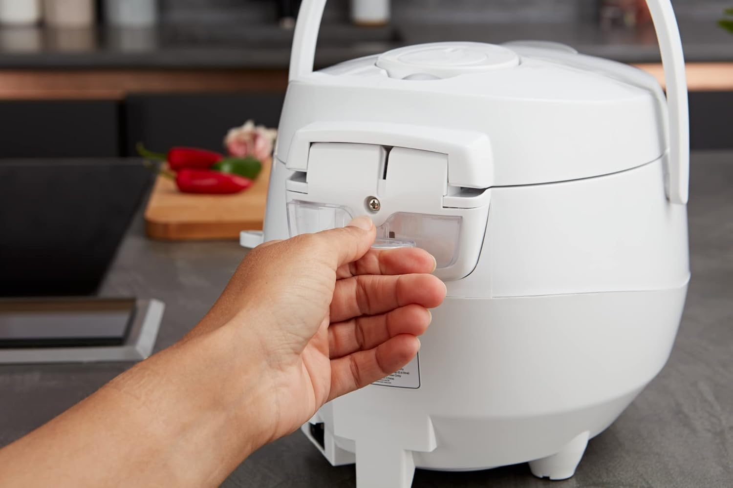 Yum Asia Panda Mini-Reiskocher mit Ninja-Keramikschüssel und Advanced Fuzzy Logic (3,5 Tassen, 0,63 Liter) 4 Reisfunktionen, 4 Multicooker-Funktion, 220–240V (Arctic White)
