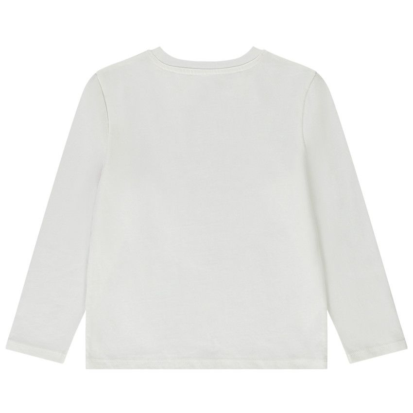 T-shirt manches longues avec sequins magiques pour garçon - Ecru