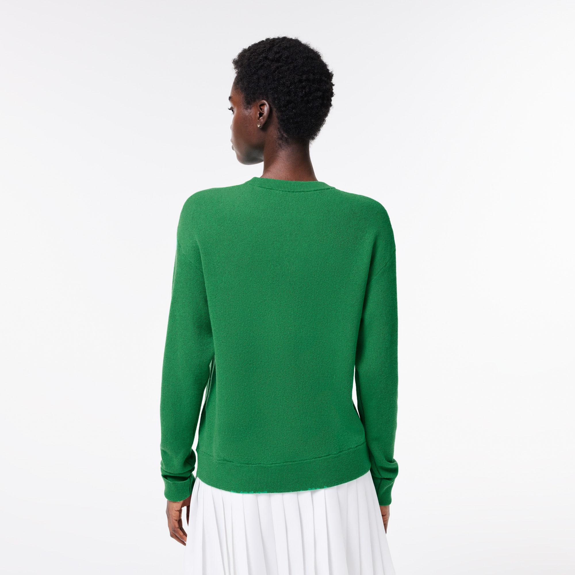 Pull femme Lacoste col rond en laine Pullovers - Vert - Lacoste - Femme