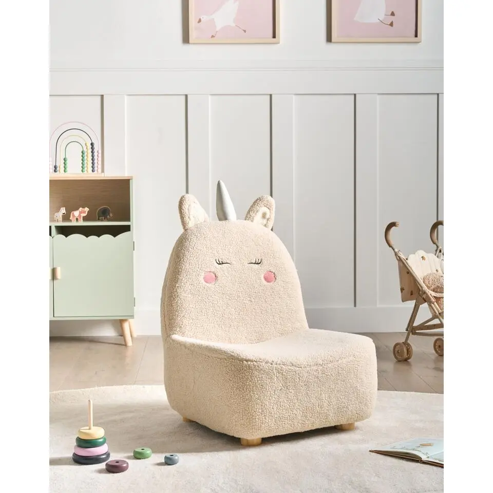 LULEA - Kinderstoel - Lichtbeige - Bouclé
