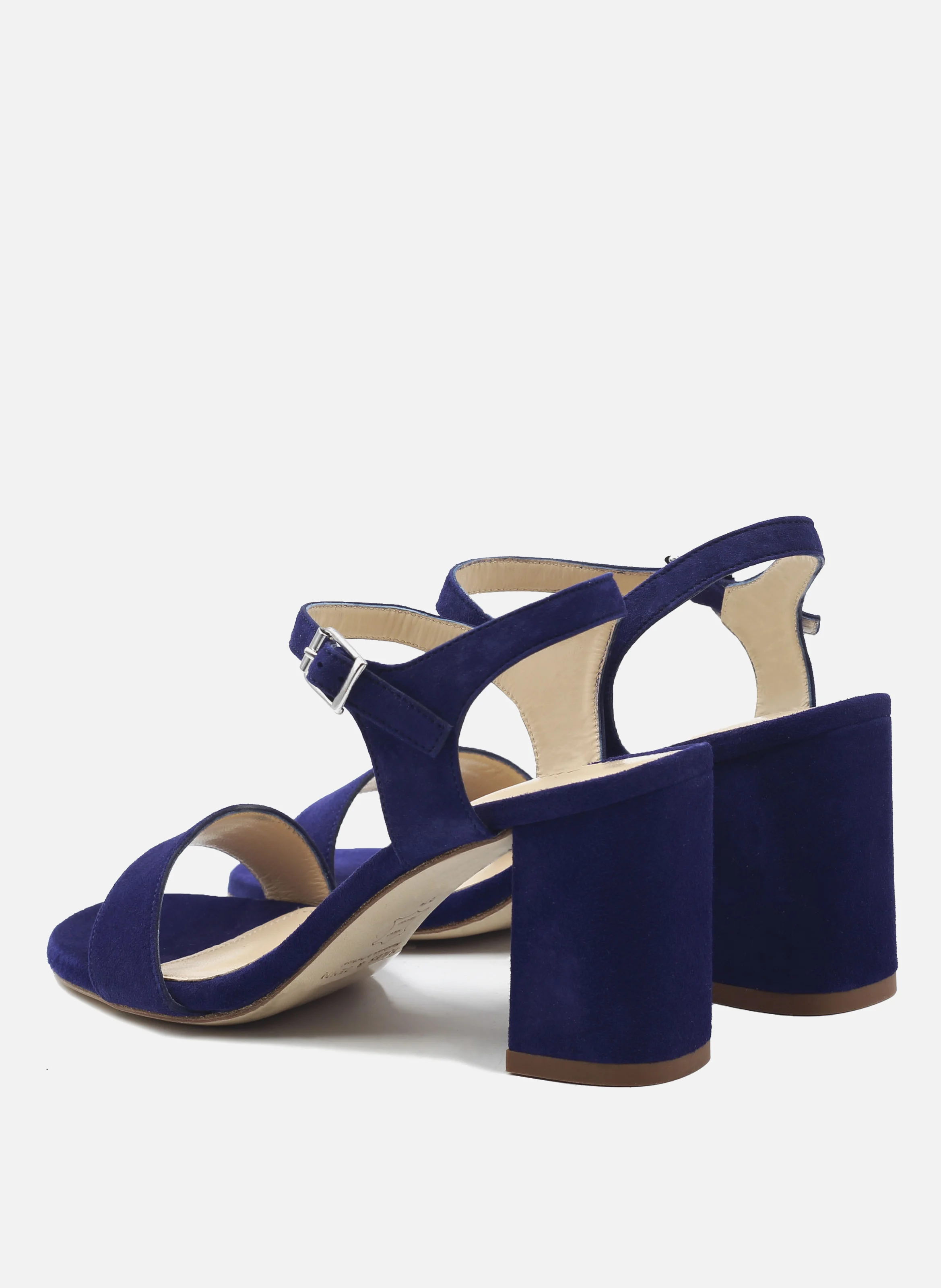 Sandales à talon cuir daim | Bleu