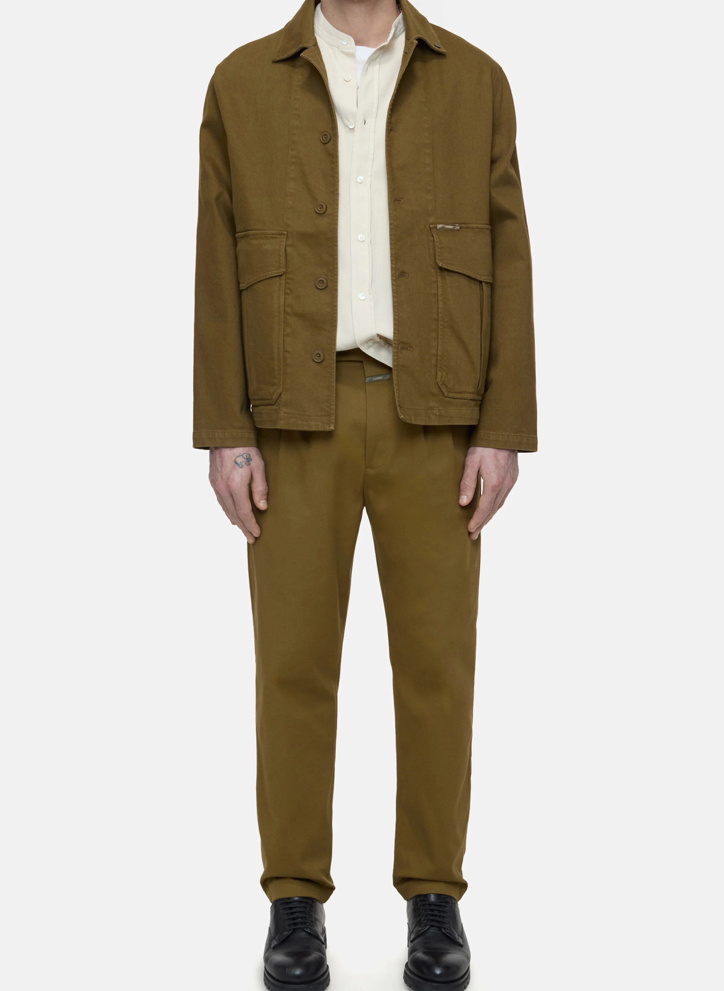 BERGEN - Chino en sergé de coton stretch| Doré
