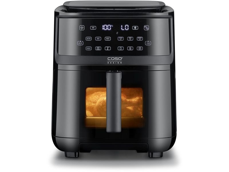 Caso Heissluft-Fritteuse AirFry & Steam 700 1.3 kg, Schwarz Kombi-Heissluftfritteuse mit Dampfgar-Funktion