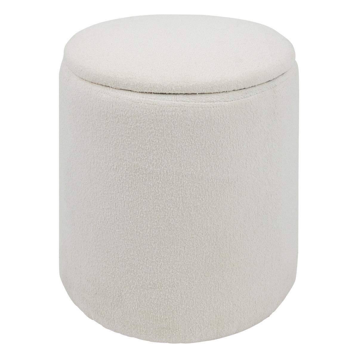 POUF COFFRE BOUCLETTE KAYDI BLANC