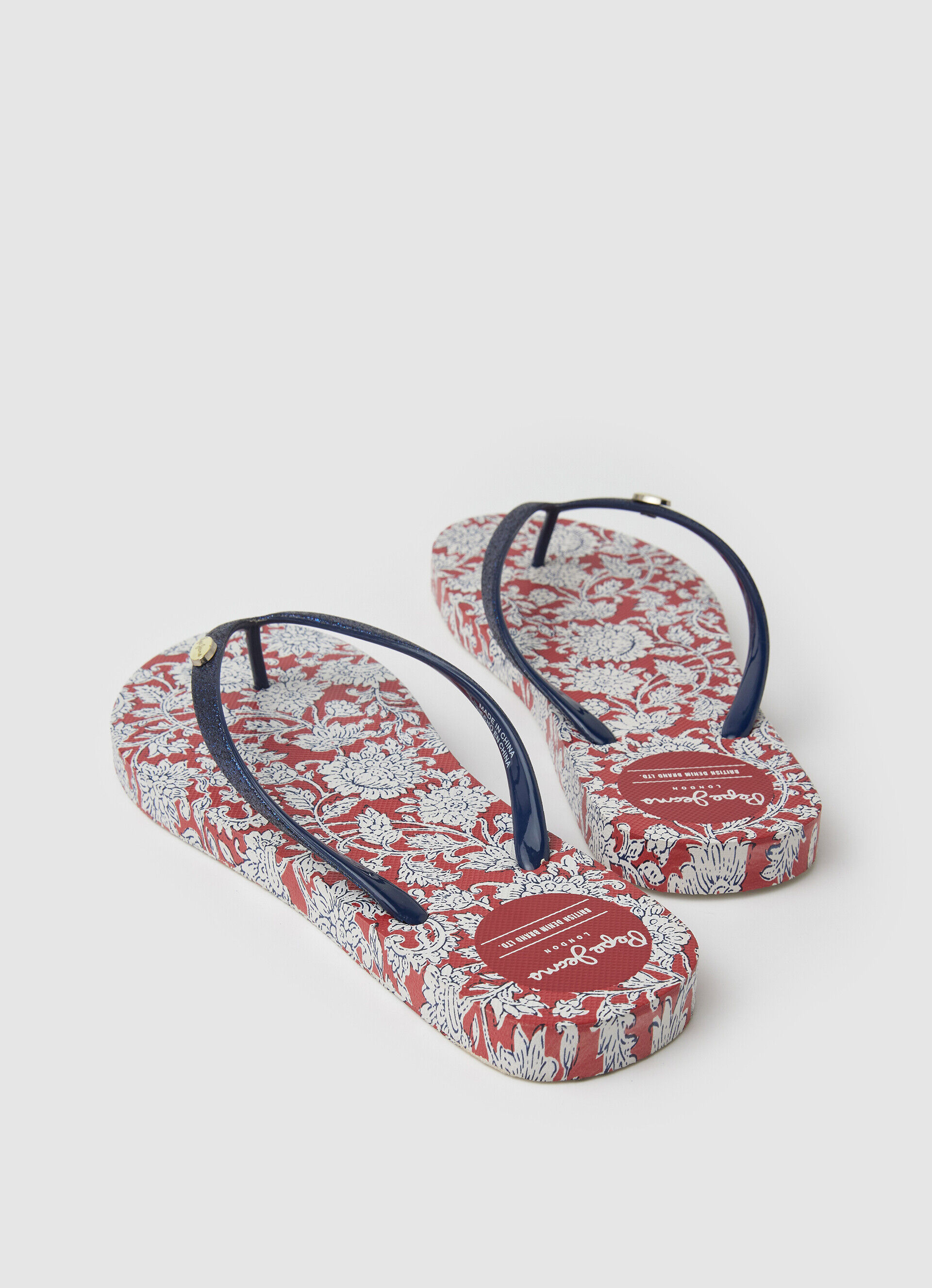 Chinelo de dedo RAKE FLORAL BEACH - vermelho