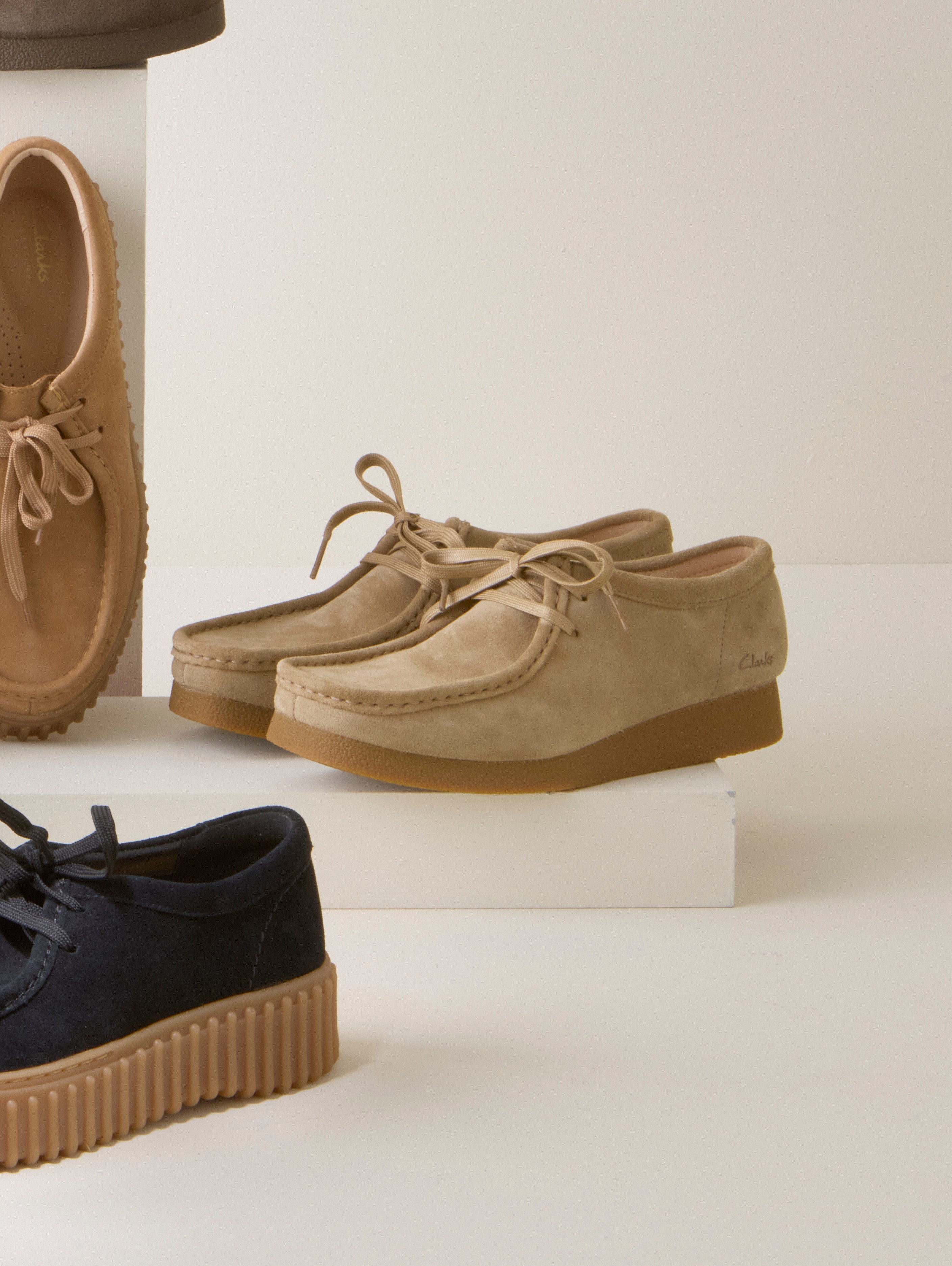Clarks  Wallabee Evosh sko - Dark Sand Suede