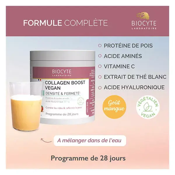 Biocyte Collagen Boost Vegan Protéines & Acide aminés, Acide Hyaluronique 260g